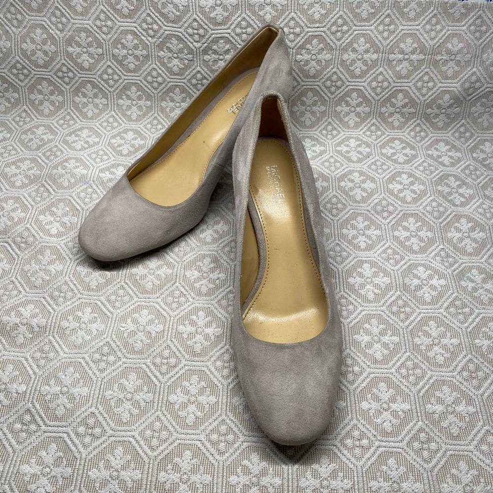 NWOT Suede Michael Kors Sparkle Block Heel